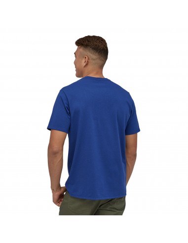 Patagonia Mens Boardshort Label Pocket Responsibili-Tee Superior Blue Onbody Back