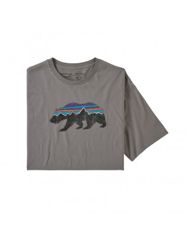 Patagonia Mens Fitz Roy Bear Organic T-Shirt Feather Grey Offbody Front