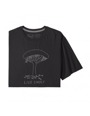 Patagonia Mens Live Simply Midleaf Crisis Organic Cotton T-Shirt Black Offbody Front