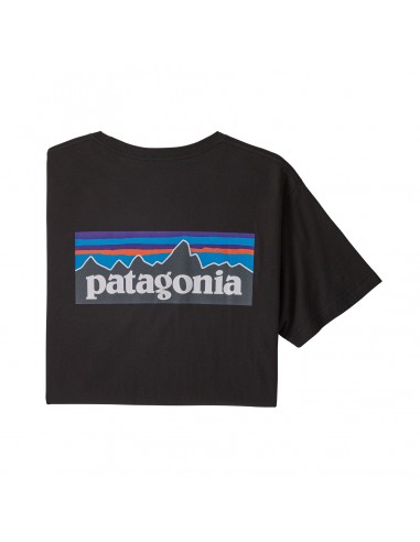 Patagonia Mens P-6 Logo Organic T-Shirt Black Offbody Back