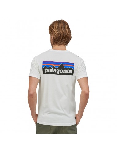 Patagonia Mens P-6 Logo Organic T-Shirt White Onbody Back