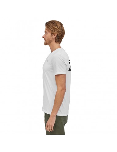 Patagonia Mens P-6 Logo Organic T-Shirt White Onbody Side