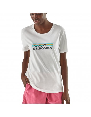 Patagonia Womens Pastel P-6 Logo Organic Crew T-Shirt White Onbody Front