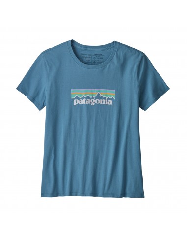 Patagonia Womens Pastel P-6 Logo Organic Crew T-Shirt Wooly Blue Offbody Front