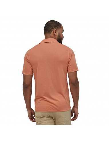 Patagonia Mens Capilene Cool Trail Polo Mellow Melon Onbody Back