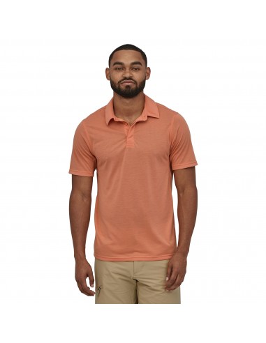Patagonia Mens Capilene Cool Trail Polo Mellow Melon Onbody Front