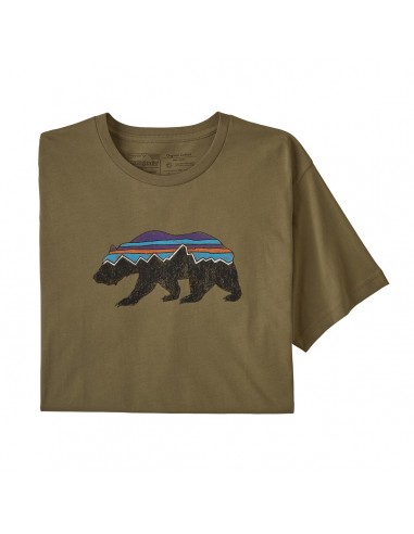 Patagonia Mens Fitz Roy Bear Organic T-Shirt Sage Khaki Offbody Front