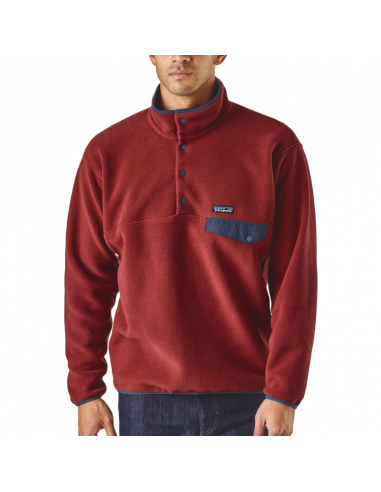 Patagonia Mens Synchilla Snap-T Fleece Pullover Oxide Red Onbody Front