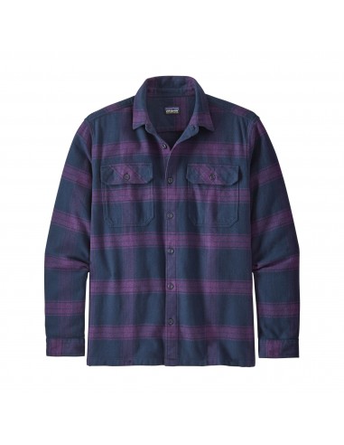 Patagonia Mens Long Sleeved Fjord Flannel Shirt Burlwood Purple Offbody Front