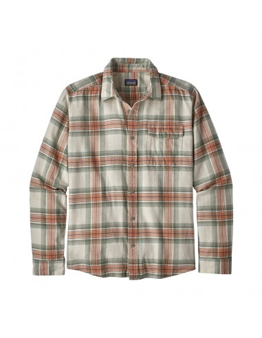 Patagonia Mens Long-Sleeved Lightweight Fjord Flannel Shirt Whyte Celadon Offbody Front