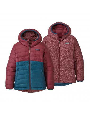Patagonia Girls Reversible Down Sweater Hoody Chicory Red Front 3