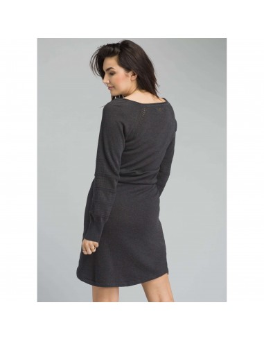 prAna Dámske Šaty Leigh Dress Čierna Vresovaná Onbody Zozadu