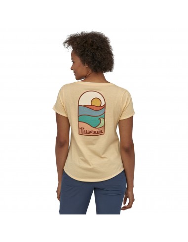 Patagonia Womens Sunset Sets Organic Scoop T-Shirt Vela Peach Onbody Back
