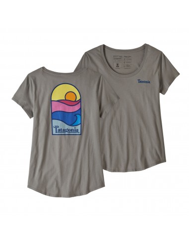Patagonia Womens Sunset Sets Organic Scoop T-Shirt Feather Grey Offbody Front And Back