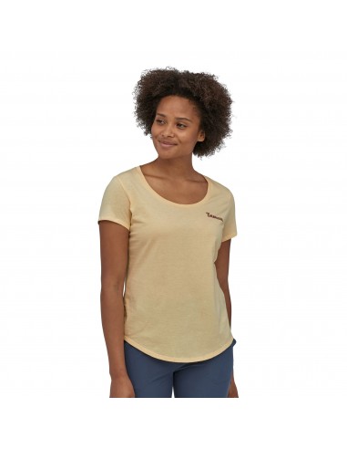 Patagonia Womens Sunset Sets Organic Scoop T-Shirt Vela Peach Onbody Front