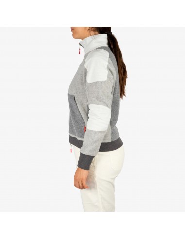 Womans Global Full Zip Sweater White Onbody Side