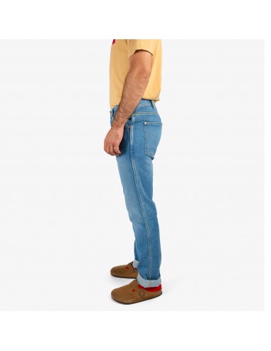 Topo Designs Mens 5 Pocket Pants Denim Washed Onbody Side