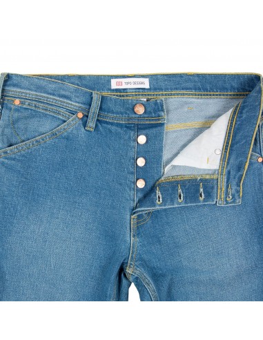 Topo Designs Womens 5 Pocket Pants Denim Washed Offbody Front Detail Zipper