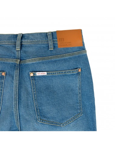 Topo Designs Womens 5 Pocket Pants Denim Washed Offbody Back Detail Pocket