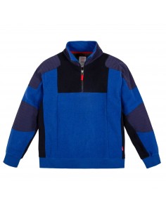 Topo Designs Pánský Svetr Global 1/4 Sweater Modrá Offbody Zepředu