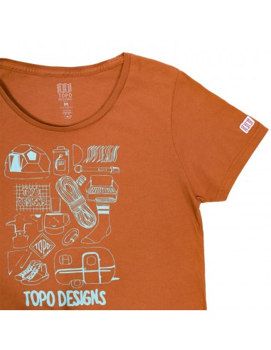 Topo Designs Dámské Gear Tričko Oranžová Offbody Detail