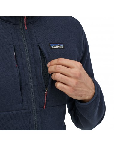 Patagonia Mens Lightweight Better Sweater Jacket New Navy Onbody Front Detail Pocket