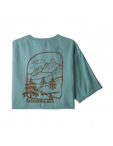 Patagonia Mens Roam the Dirt Organic T-Shirt Upwell Blue Offbody Back