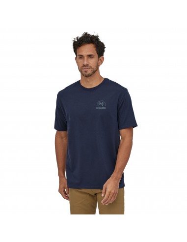 Patagonia Mens Soft Hackle Organic T-Shirt New Navy Onbody Front