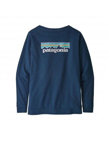 Patagonia Dámské Tričko S Dlouhým Rukávem Pastel P-6 Logo Responsibili-Tee Crater Modrá Offbody Zezadu