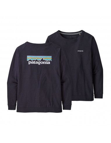 Patagonia Womens Long Sleeved Pastel P-6 Logo Responsibili-Tee Piton Purple Offbody Front and Back
