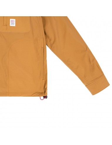 Topo Designs Womens Tech Shirt Popover Yellow Onbody Detail 2