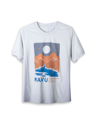KAVU Womens T-shirt Ada Morning Mist Offbody Front