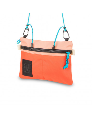 Topo Designs Carabiner Shoulder Accessory Bag Hot Coral Peach Front 2