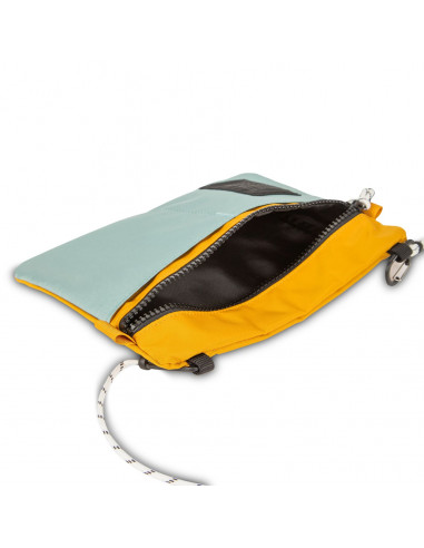 Topo Desings Taška Carabiner Shoulder Accessory Bag Sage Modrá Horčicová Žltá Otvorená