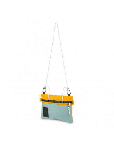 Topo Designs Carabiner Shoulder Accessory Bag Sage Mustard Front Strap 2