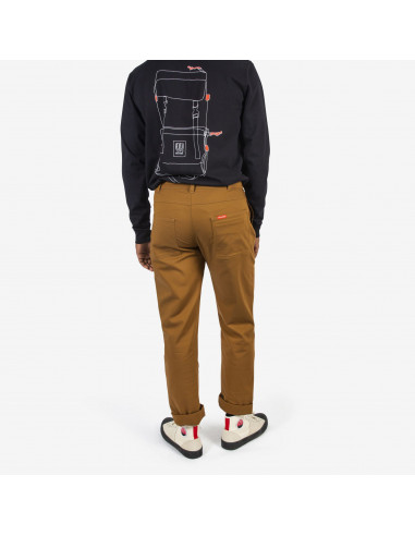 Topo Designs Pánské Kalhoty Global Pants Khaki Onbody Zezadu