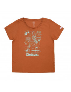 Topo Designs Womens Gear Tee Clay Offbody Front