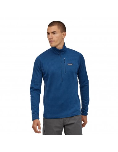 Patagonia Mens R1 Fleece Pullover Superior Blue Onbody Front