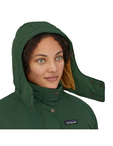 Patagonia Womens Downdrift Jacket Sublime Green Onbody Detail Hood