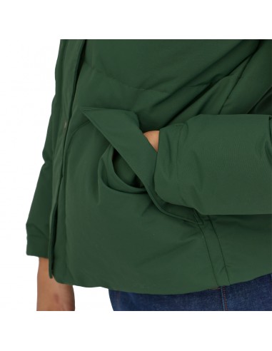 Patagonia Womens Downdrift Jacket Sublime Green Onbody Detail Pocket
