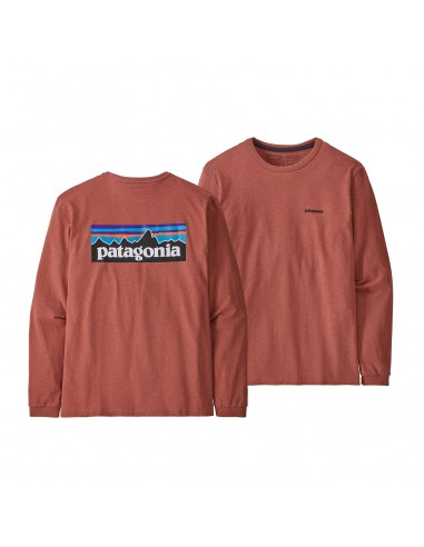 Patagonia Dámské Tričko s Dlouhým Rukávem P-6 Logo Responsibili-Tee Rosehip Růžová Offbody Zepředu a Zezadu