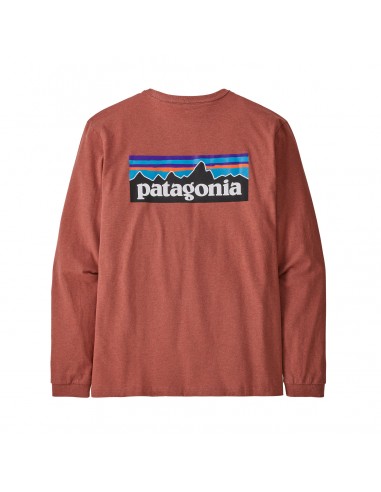 Patagonia Dámské Tričko s Dlouhým Rukávem P-6 Logo Responsibili-Tee Rosehip Růžová Offbody Zezadu