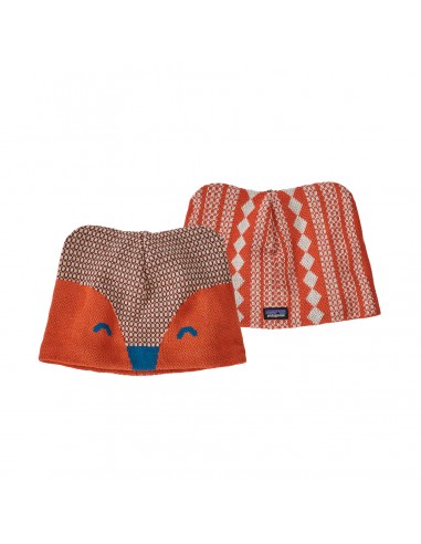 Patagonia Baby Animal Friends Beanie Fox Henna Brown Front & Back