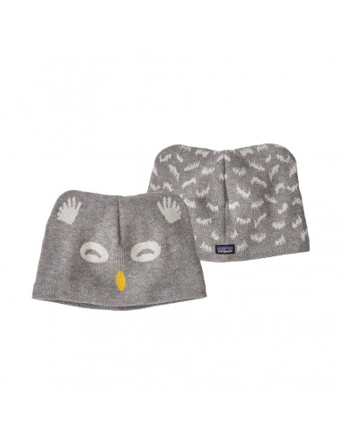 Patagonia Baby Animal Friends Beanie Owl Drifter Grey Front & Back