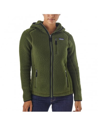 Patagonia Womens Retro Pile Fleece Hoody Nomad Green Onbody Front