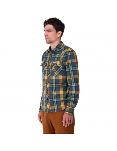 Topo Desings Mens Mountain Shirt Plaid Green Multi Onbody Side