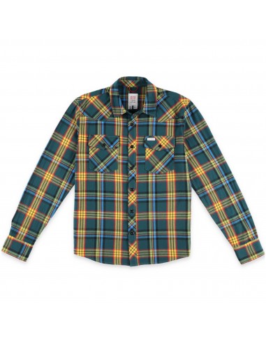 Topo Designs Pánská Košile Mountain Shirt Plaid Zelená Multi Offbody Zepředu
