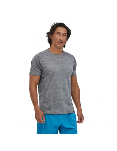 Patagonia Mens Capilene Cool Lightweight Shirt Forge Grey - Feather Grey X-Dye Onbody Front