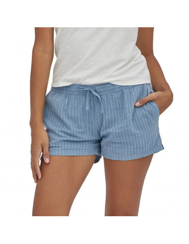 Patagonia Womens Island Hemp Baggies Shorts Small Currents: Light Plume Grey Onbody Front