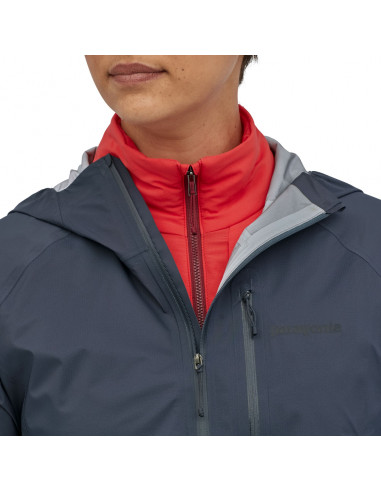 Patagonia Womens Storm10 Jacket Smolder Blue Detail Collar